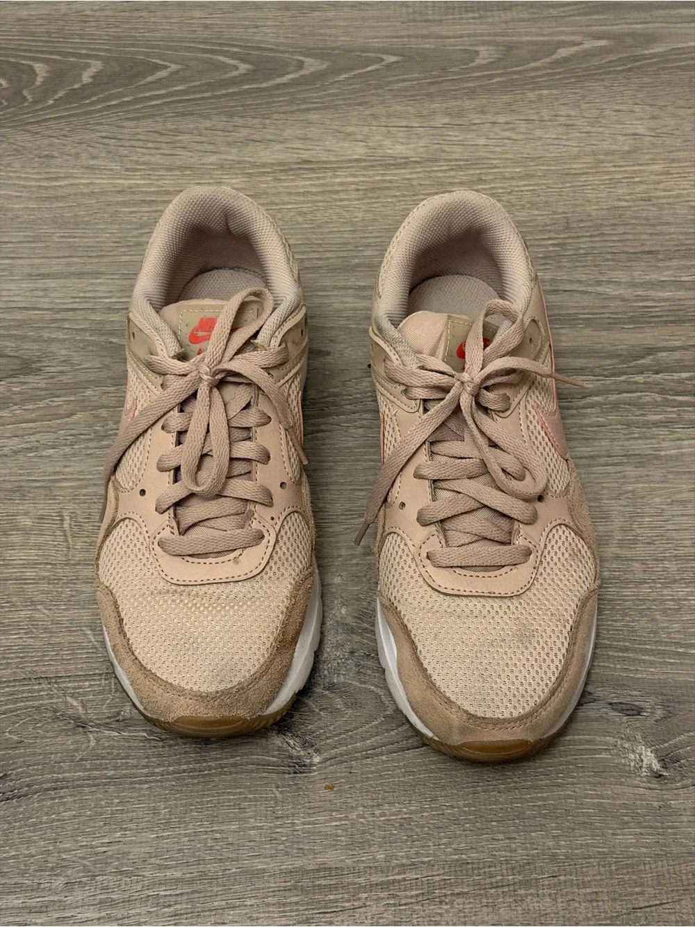 Nike Women’s Pink-Beige Lace-Up Sneakers